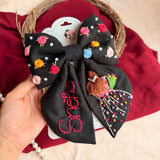Aaina Mulicolour Personalized Bow Hair Clip – Black Handmade Floral Hair Accessory