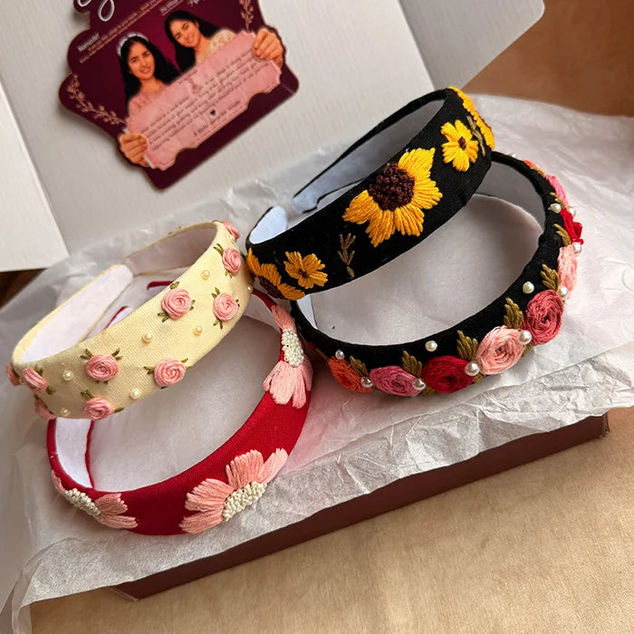 Maharani Hairband Collection | Handmade Hand-Embroidered Floral Hairbands