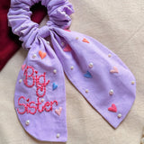 Lilac Dream Best Sister Hand Embroidered Wrist & Hair Scrunchie | Rakhi Special