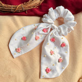 Pearl Bloom Hand Embroidered Wrist & Hair Scrunchie | Rakhi Special