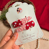 Ruhani Hand-Embroidered Floral Tic Tac Hair Clips
