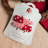 Ruhani Hand-Embroidered Floral Tic Tac Hair Clips