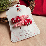 Ruhani Hand-Embroidered Floral Tic Tac Hair Clips