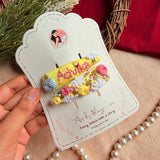 Honey Personalized Hand-Embroidered Floral Tic Tac Hair Clip