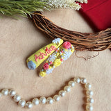 Honey Personalized Hand-Embroidered Floral Tic Tac Hair Clip