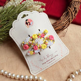 Mallika Hand-Embroidered Floral Tic Tac Hair Clips