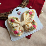 Lemon Yellow Butterfly Embroidered Bow | Handmade Floral Hair Bow