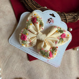Lemon Yellow Butterfly Embroidered Bow | Handmade Floral Hair Bow