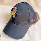Krishma Customised Embroidered Cap | Handmade Floral Personalized Cap