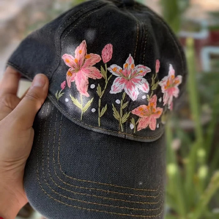 The Lily Cap - Hand-Embroidered