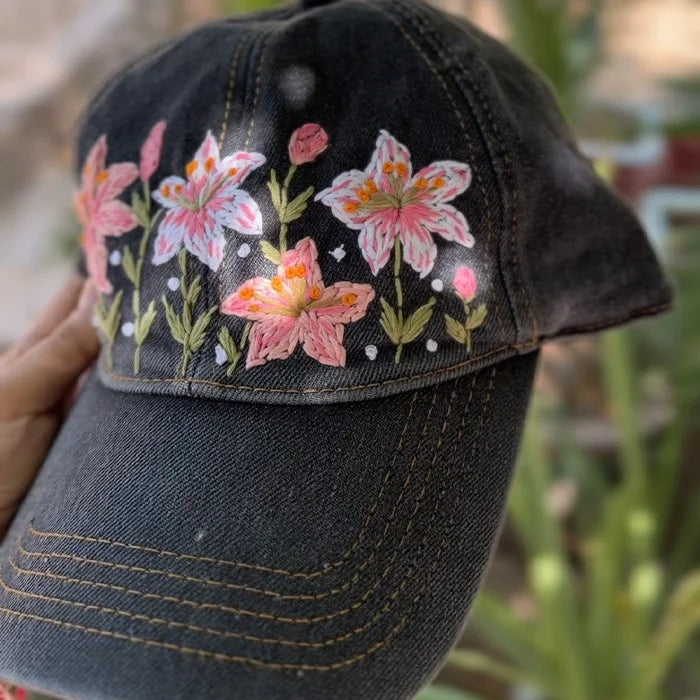 The Lily Cap - Hand-Embroidered