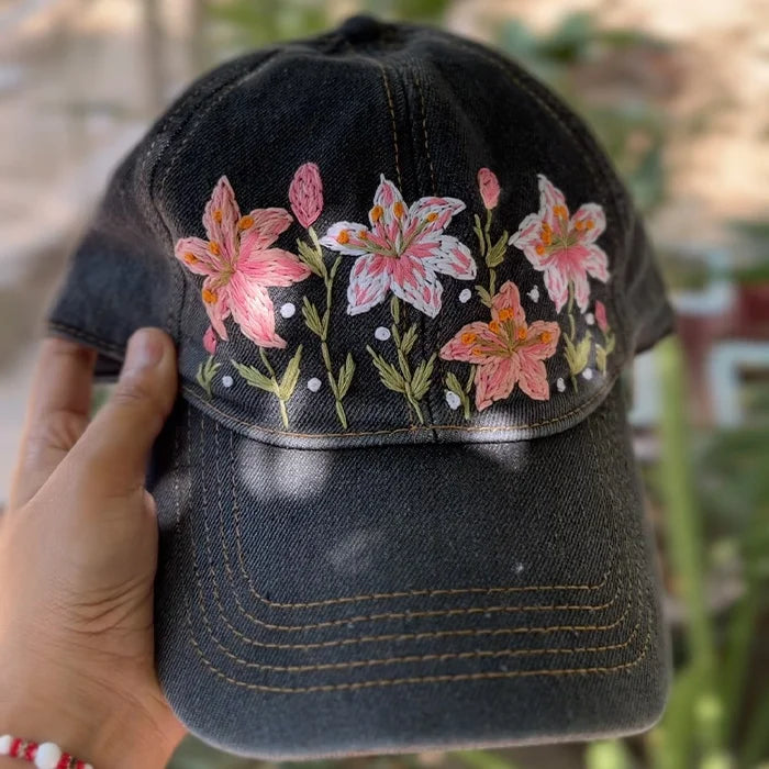 The Lily Cap - Hand-Embroidered