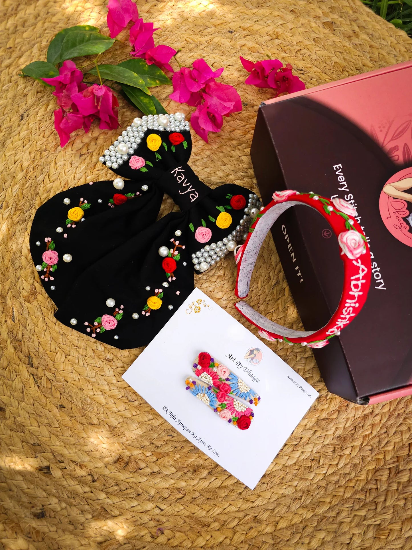 ColourPop Mini Hamper Personalised – Hand Embroidered Festive Gift Set