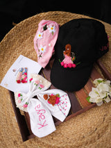 Black & Bloom Summer Grace personalised Hamper – Hand Embroidered Gift Set