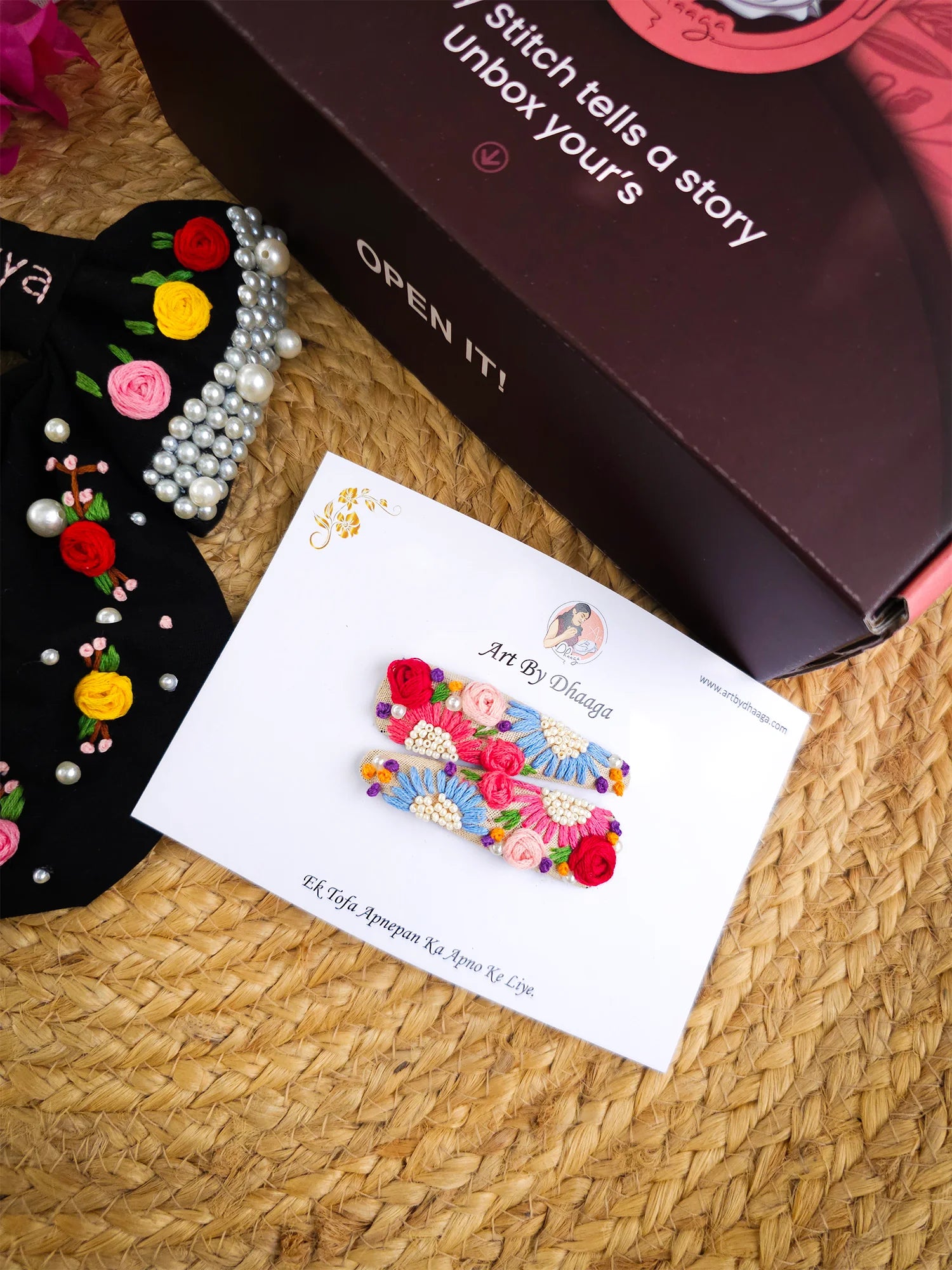 ColourPop Mini Hamper Personalised – Hand Embroidered Festive Gift Set