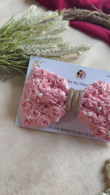 Baby Pink Floral mini Bow