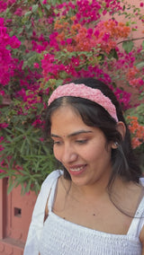 Gulabi Gulistan Hand Embroidered Headband