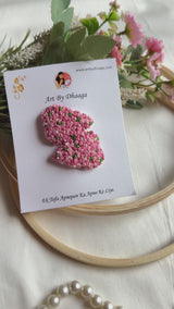 Valentine Hand Embroidered Heart Tic Tac Clips