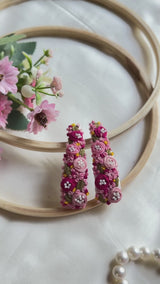 Meher Hand Embroidered Floral Tic-Tac Hair Clips