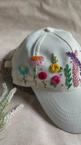 Garden of Grace Hand Embroidered Floral Cap