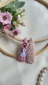 Blushing Bridge Hand Embroidered Tic-Tac Hair Clips