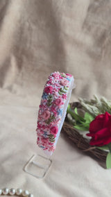 Neelkamal Safed Pushp Hand Embroidered Headband