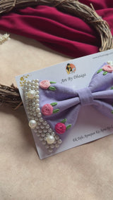 Floral levender Noor Mini Pearl Bow