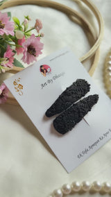 Kainaat Hand Embroidered Black Tic-Tac Hair Clips