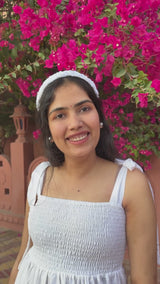 Safed Noor Hand Embroidered Headband