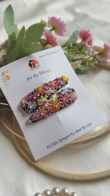 Galaxy Hand Embroidered Floral Tic Tac Clips