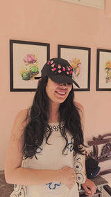 Rosette Garden Hand Embroidered Cap
