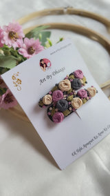 Phoolwari Hand Embroidered Floral Tic-Tac Hair Clips