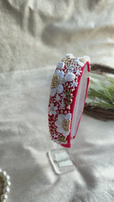 Laal Pushpanjali Hand Embroidered Headband