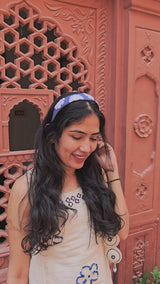 Neel Pushpika Hand Embroidered Floral Headband