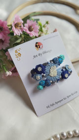 Neelam Hand Embroidered Floral Tic-Tac Hair Clips
