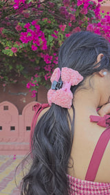 Rosey’s Hand Embroidered Clutcher Bow