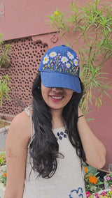 Daisy Meadow Hand Embroidered Cap