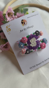 Heer Hand Embroidered Floral Tic-Tac Hair Clips