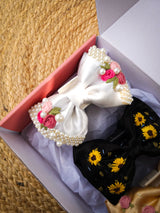 Threaded Trio Clutcher Bow Set – Hand Embroidered Gift Hamper