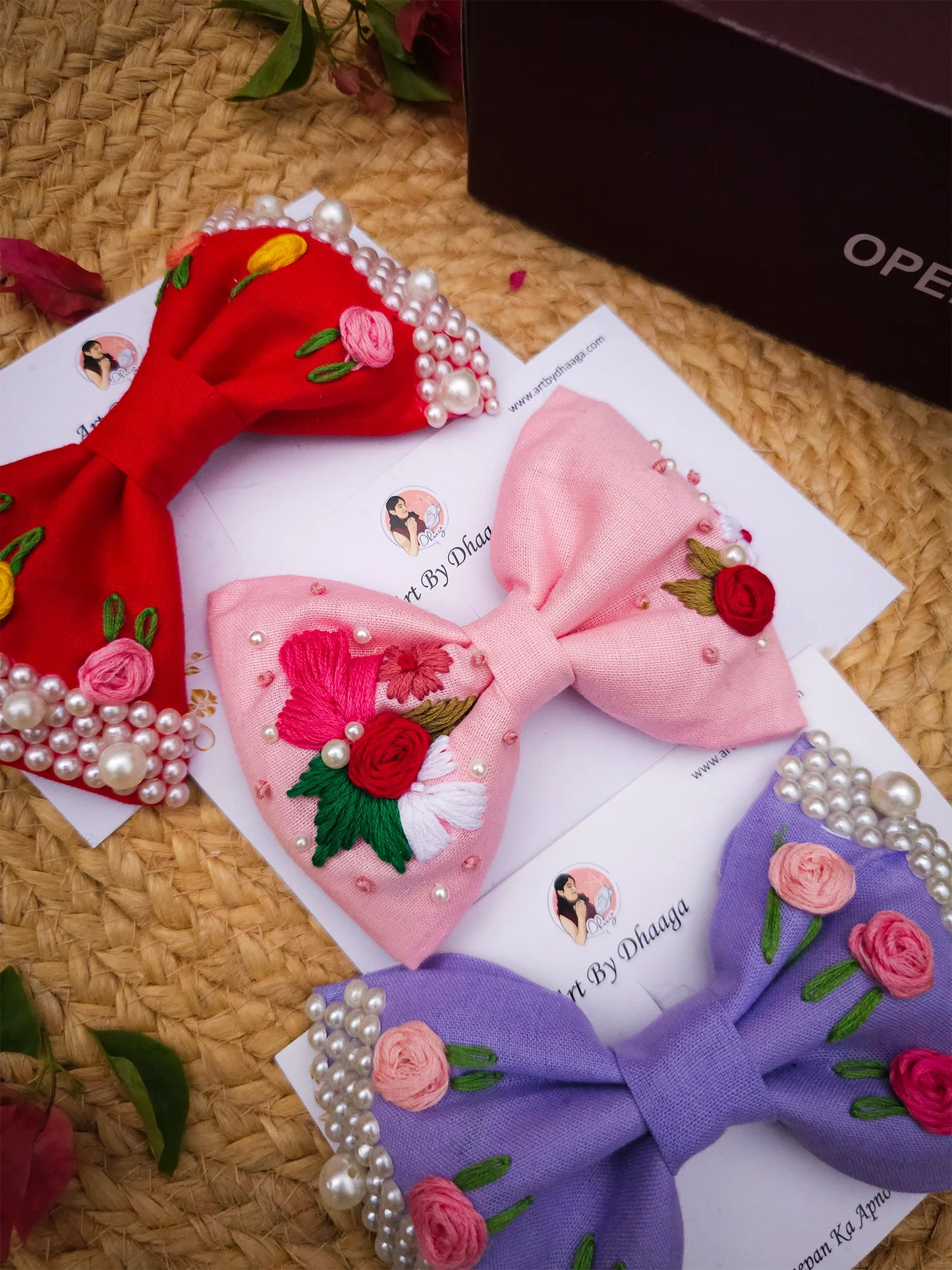 Petite Charms Gift Hamper – Hand Embroidered Bow Set