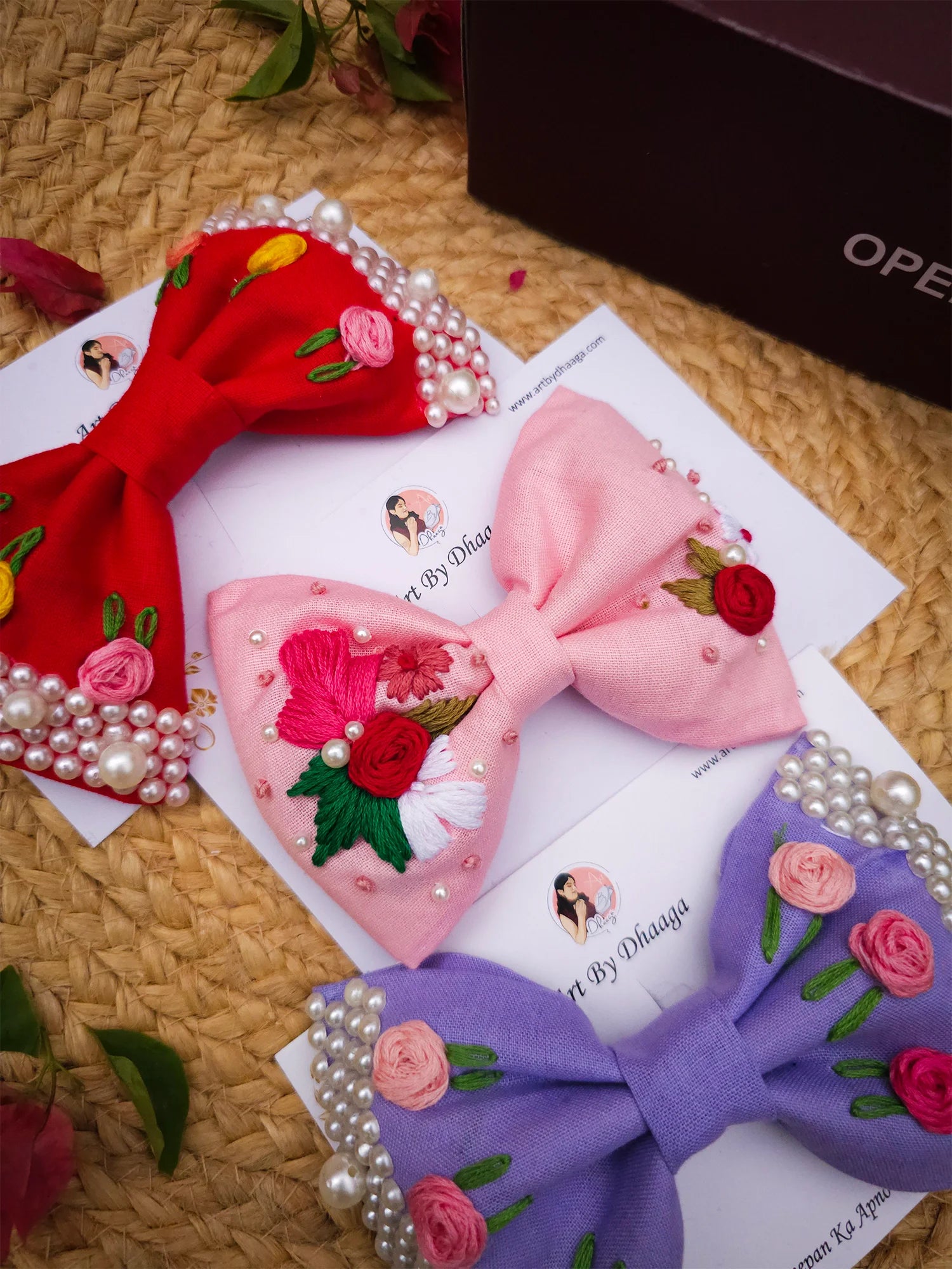 Petite Charms Gift Hamper – Hand Embroidered Bow Set