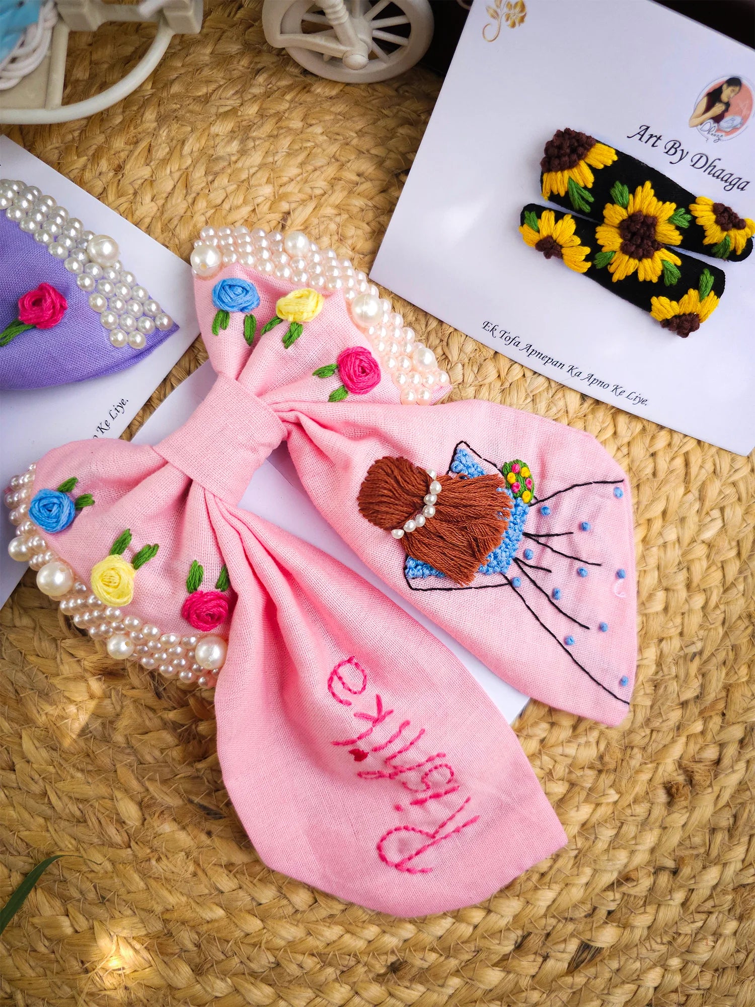 Threaded Sunshine Gift Set – Hand Embroidered Personalized Hamper