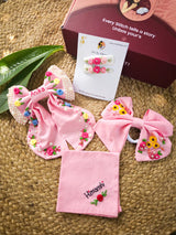Blush Bundle Pink Hamper – Hand Embroidered Personalized Gift Set