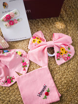 Blush Bundle Pink Hamper – Hand Embroidered Personalized Gift Set