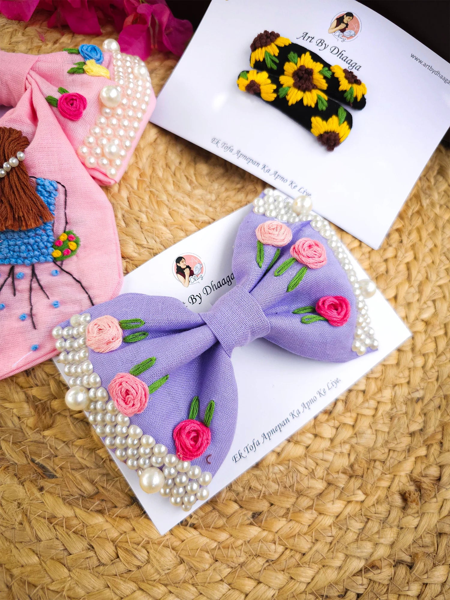Threaded Sunshine Gift Set – Hand Embroidered Personalized Hamper