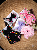 Midnight Blush Gift Hamper – Hand Embroidered Hair Accessories Set