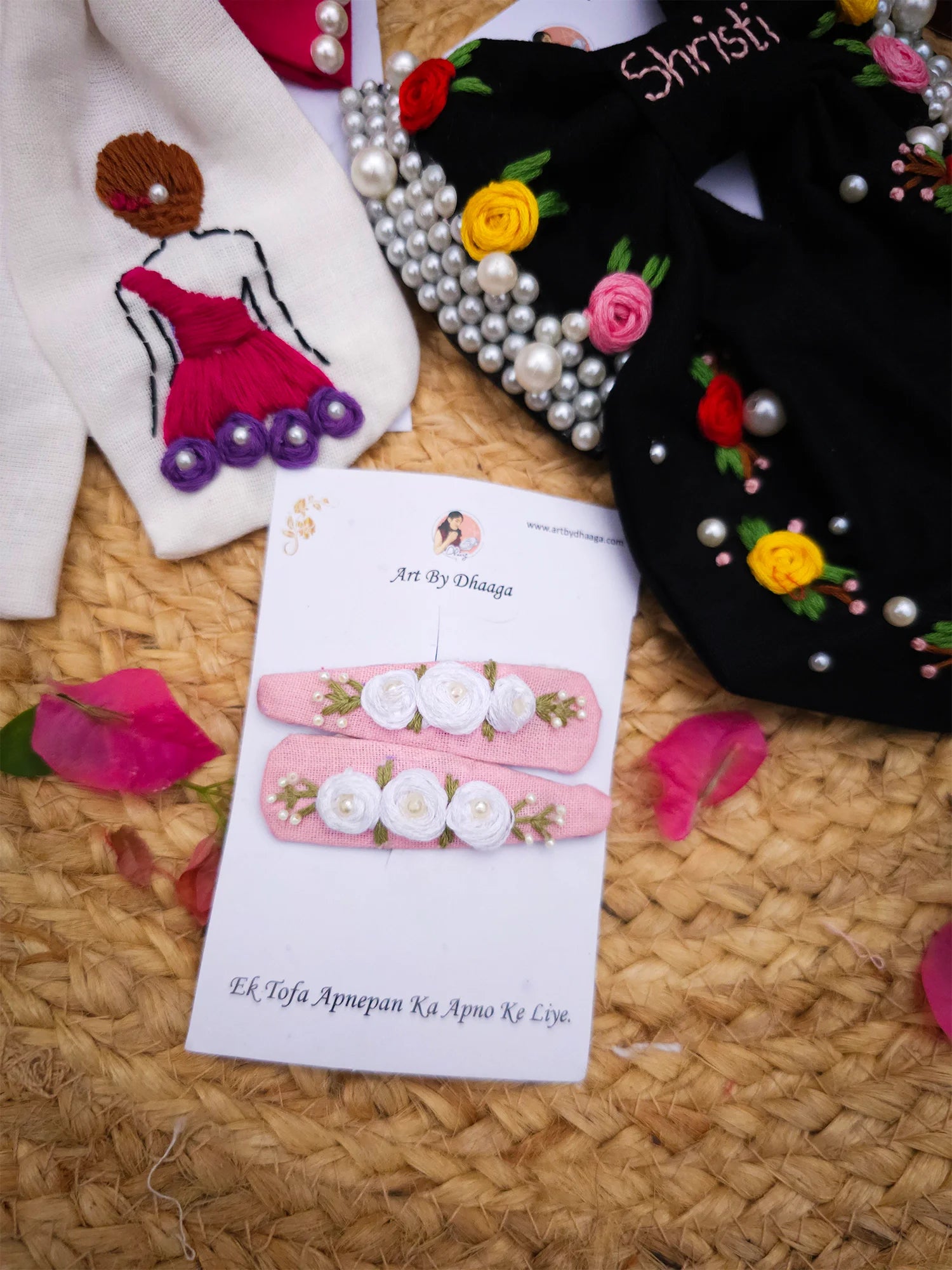 Doll & Petals Personalized Hamper – Hand Embroidered Gift Set