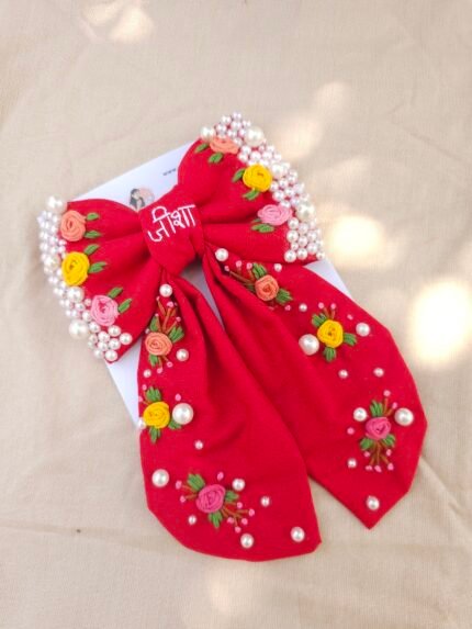Customized Embroidery Bow Clip