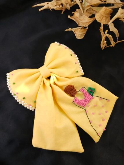 Doll Bow Clip-Yellow