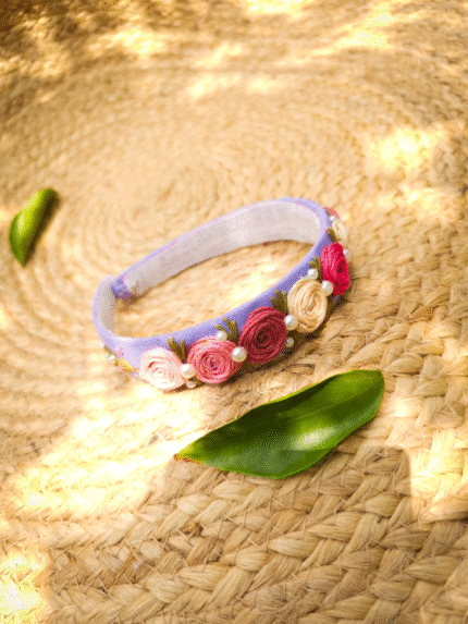 Floral Reverie – Hand-Embroidered Garden Headband